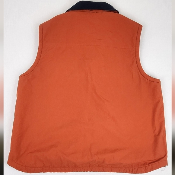 Vintage L.L.Bean Zip Orange Nylon Shell Fleece Insulated Vest - Picture 6 of 6